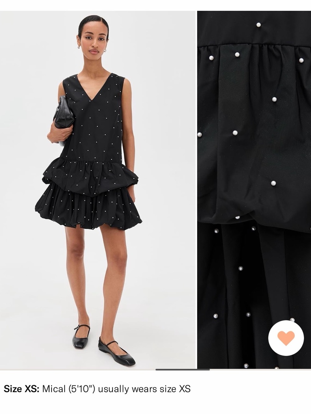 NWT Sea New York Pearl-Embellished V-Neck Tiered Mini Dress